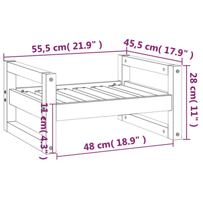 Dog Bed White 55.5x45.5x28 cm Solid Pine Wood