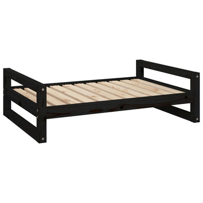 Dog Bed Black 95.5x65.5x28 cm Solid Pine Wood