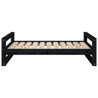 Dog Bed Black 95.5x65.5x28 cm Solid Pine Wood