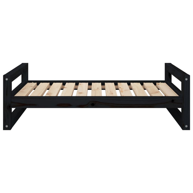 Dog Bed Black 95.5x65.5x28 cm Solid Pine Wood