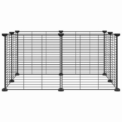 8-Panel Pet Cage Black 35x35 cm Steel