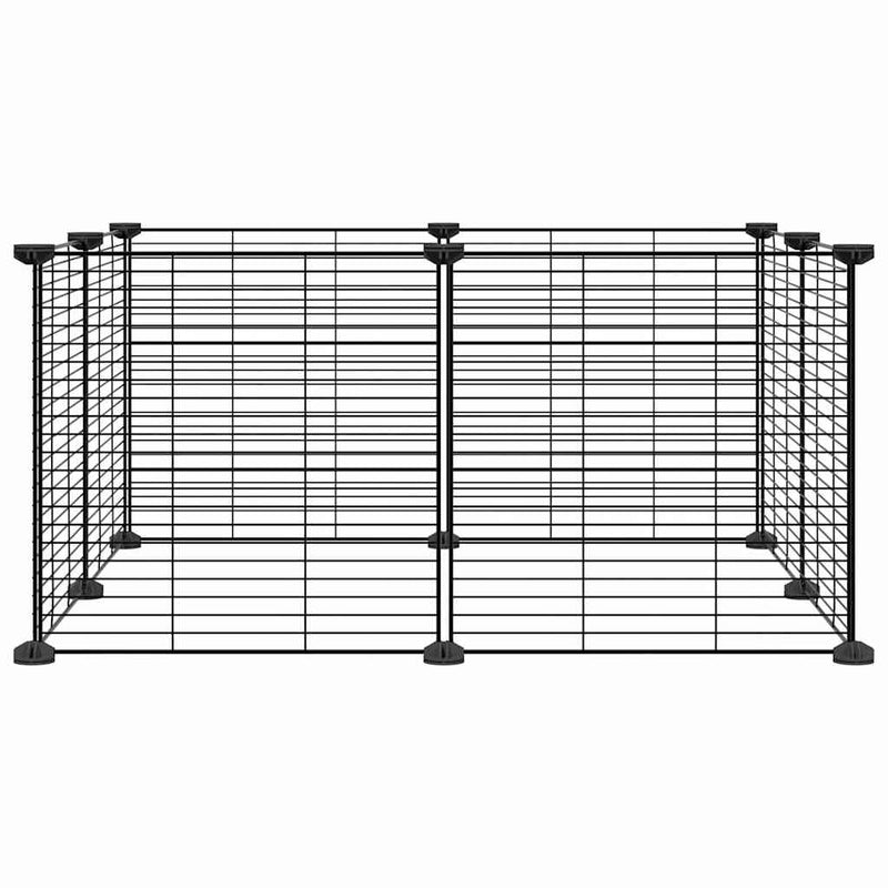 8-Panel Pet Cage Black 35x35 cm Steel