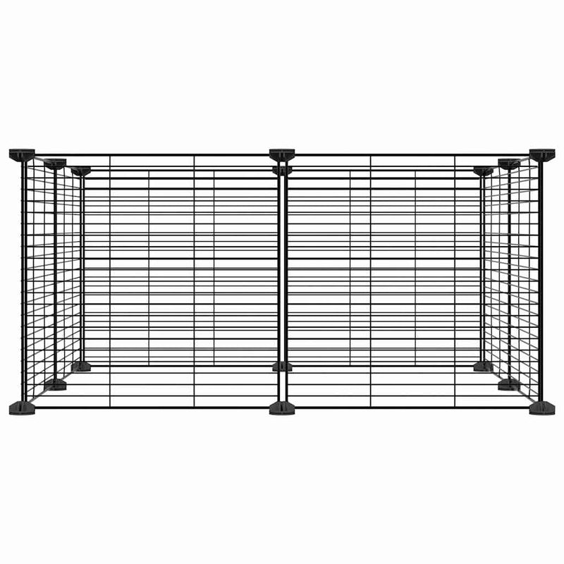 8-Panel Pet Cage Black 35x35 cm Steel