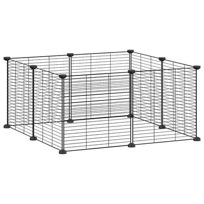 8-Panel Pet Cage Black 35x35 cm Steel