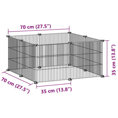 8-Panel Pet Cage Black 35x35 cm Steel