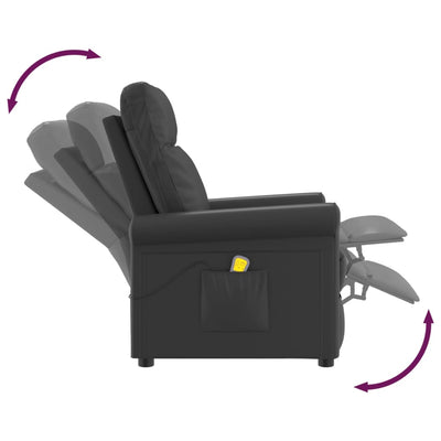 Massage Chair Black Faux Leather