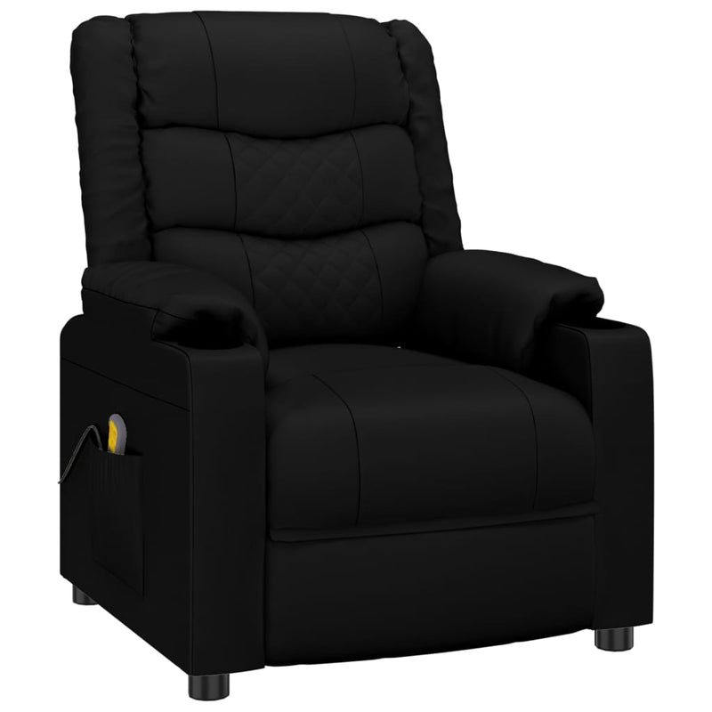 Massage Chair Black Faux Leather