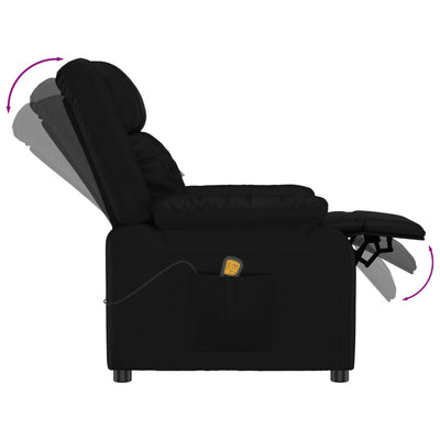 Massage Chair Black Faux Leather