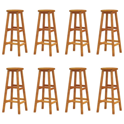 Bar Stools 8 pcs Solid Wood Acacia