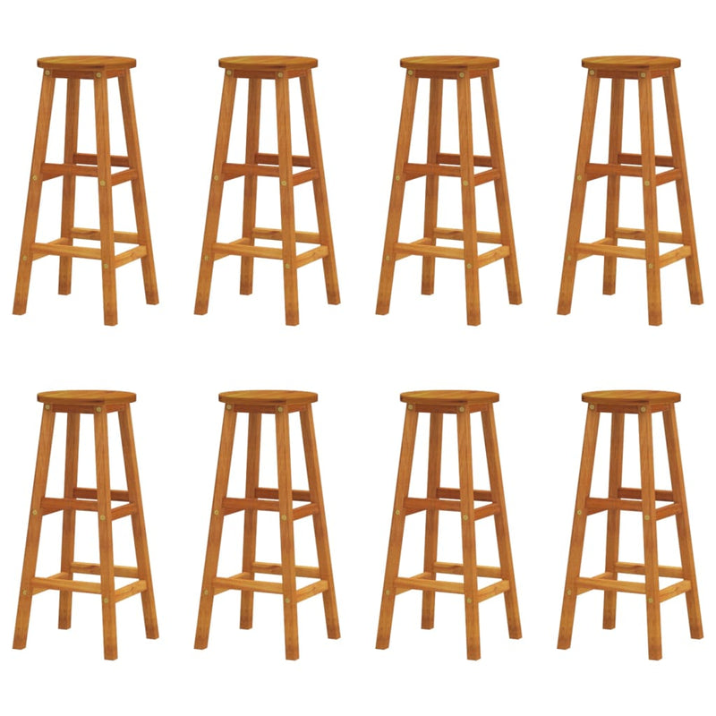 Bar Stools 8 pcs Solid Wood Acacia