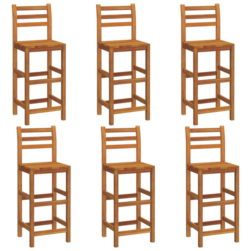 Bar Stools 6 pcs Solid Wood Acacia