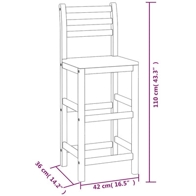 Bar Stools 8 pcs Solid Wood Acacia