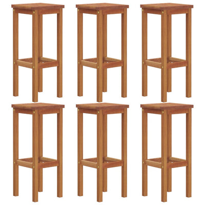 Bar Stools 6 pcs Solid Wood Acacia