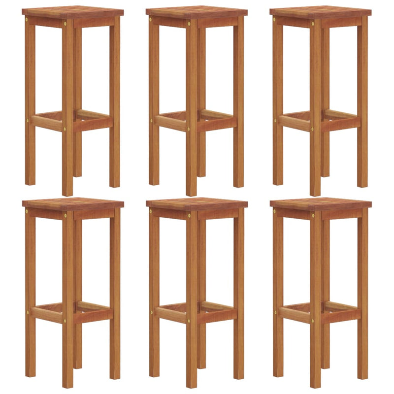 Bar Stools 6 pcs Solid Wood Acacia