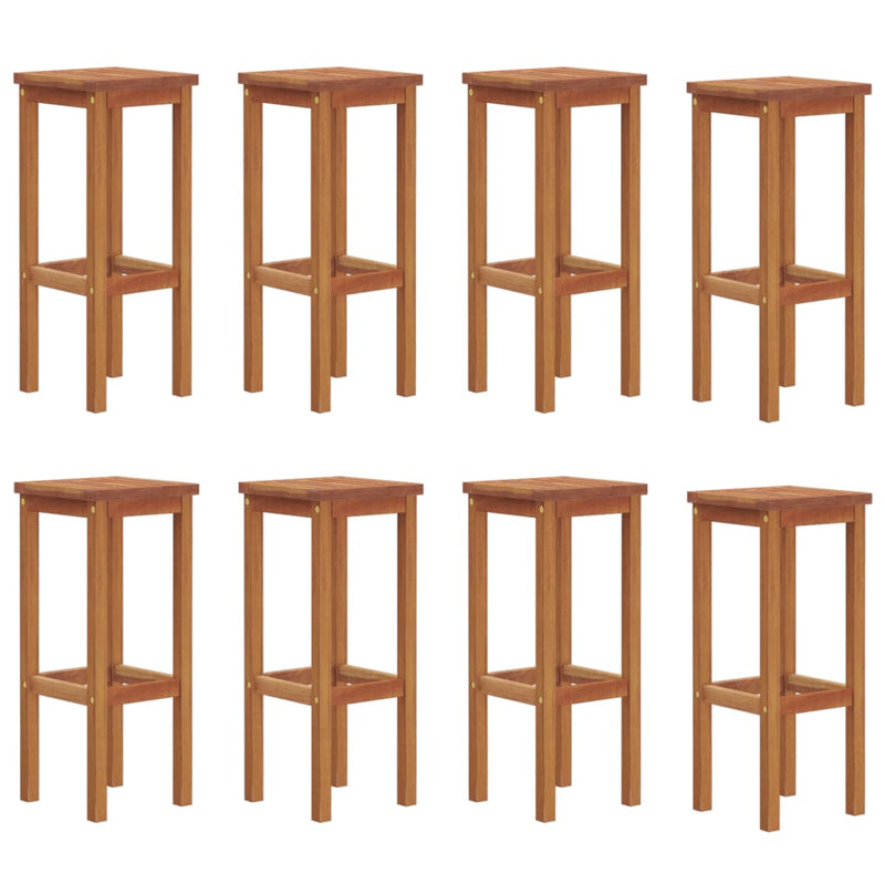 Bar Stools 8 pcs Solid Wood Acacia