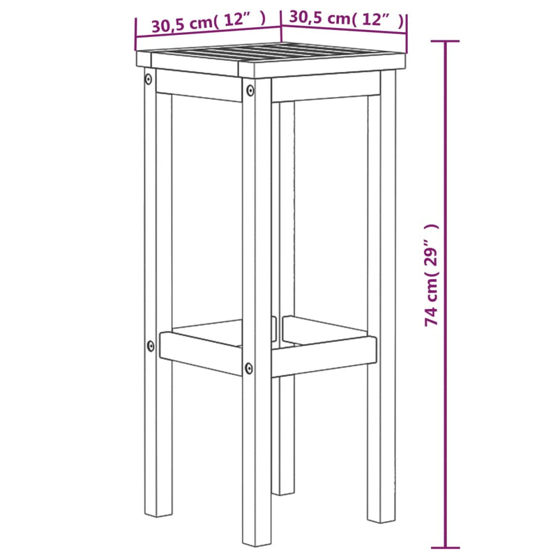 Bar Stools 8 pcs Solid Wood Acacia