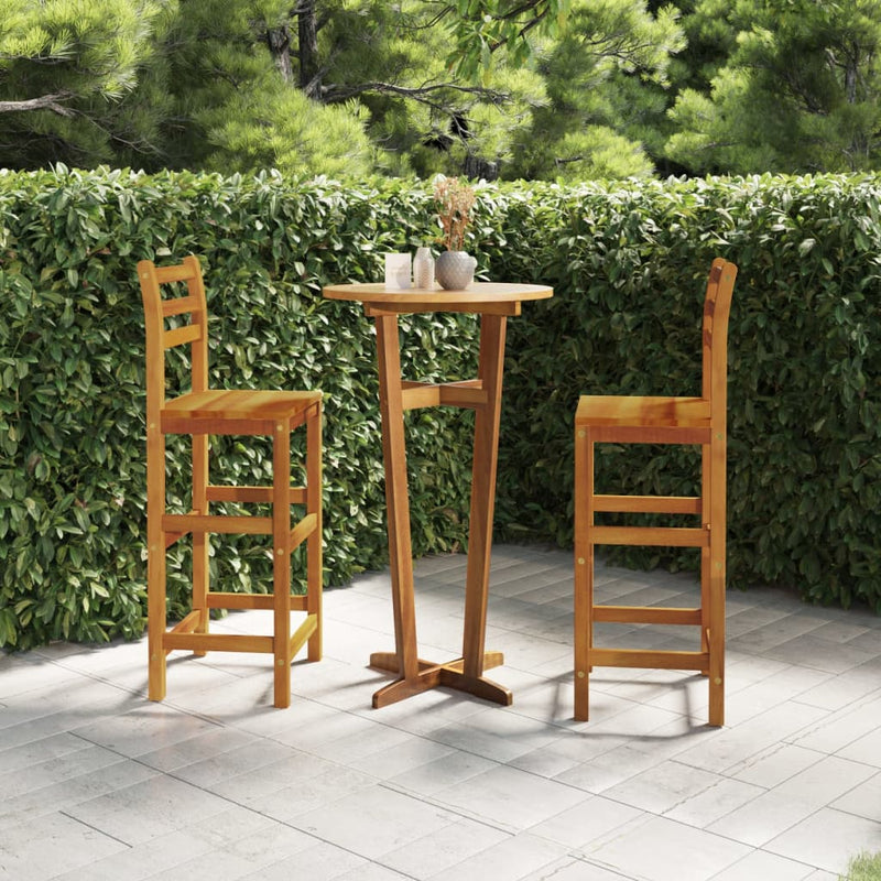 3 Piece Garden Bar Set Solid Wood Acacia