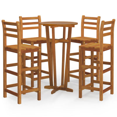 5 Piece Garden Bar Set Solid Wood Acacia