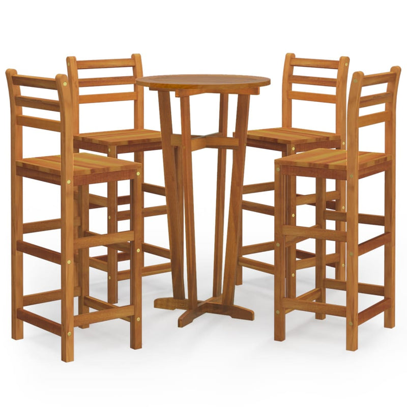 5 Piece Garden Bar Set Solid Wood Acacia