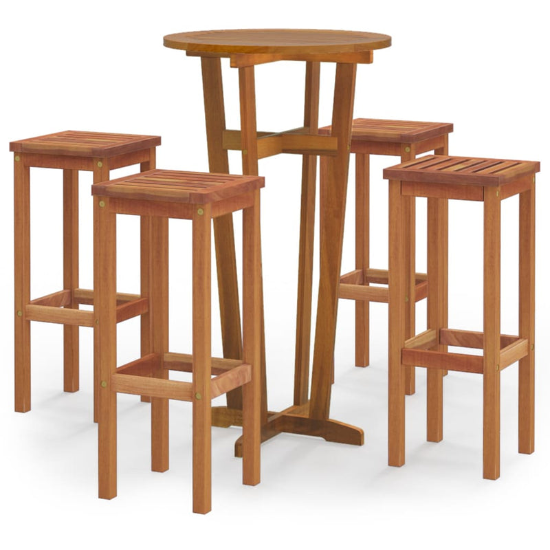 5 Piece Garden Bar Set Solid Wood Acacia