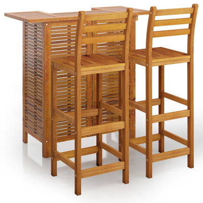 3 Piece Garden Bar Set Solid Wood Acacia