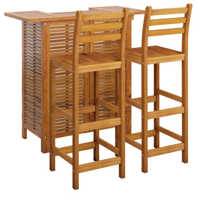 3 Piece Garden Bar Set Solid Wood Acacia