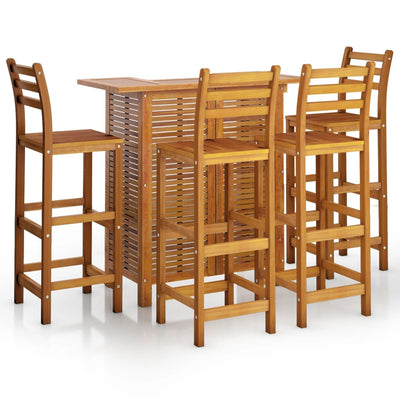 5 Piece Garden Bar Set Solid Wood Acacia