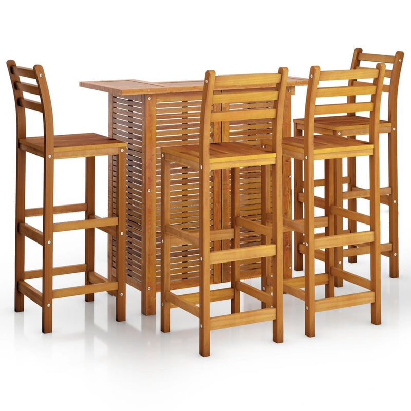 5 Piece Garden Bar Set Solid Wood Acacia