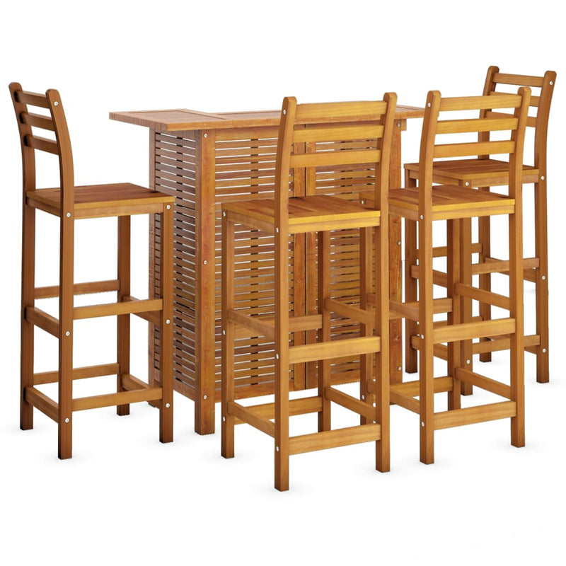 5 Piece Garden Bar Set Solid Wood Acacia