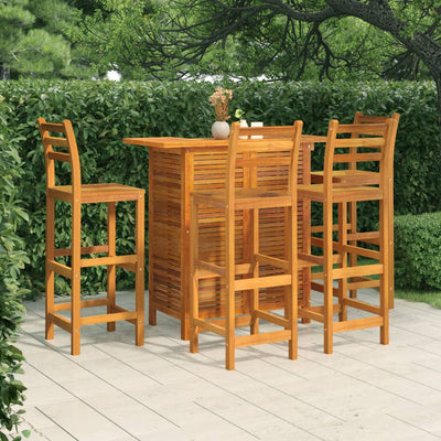 5 Piece Garden Bar Set Solid Wood Acacia