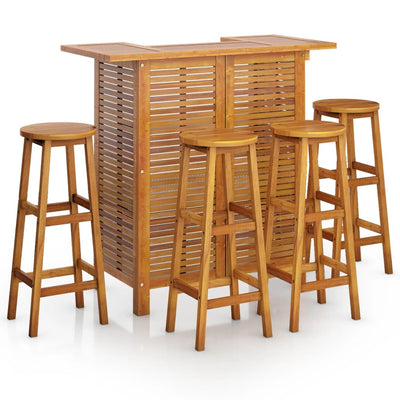 5 Piece Garden Bar Set Solid Wood Acacia