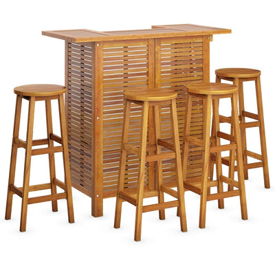 5 Piece Garden Bar Set Solid Wood Acacia