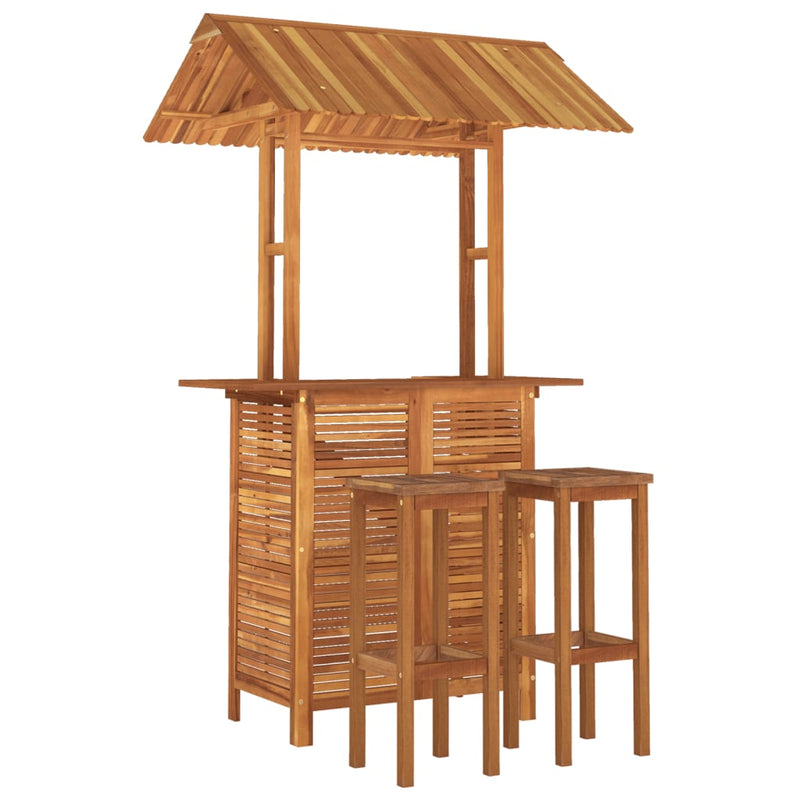 3 Piece Garden Bar Set Solid Wood Acacia