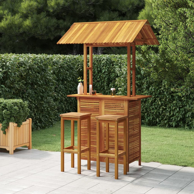 3 Piece Garden Bar Set Solid Wood Acacia