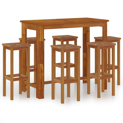 7 Piece Garden Bar Set Solid Wood Acacia