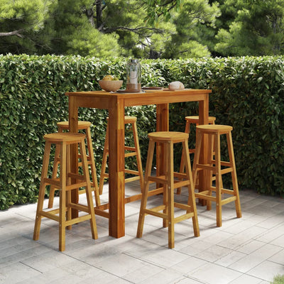 7 Piece Garden Bar Set Solid Wood Acacia