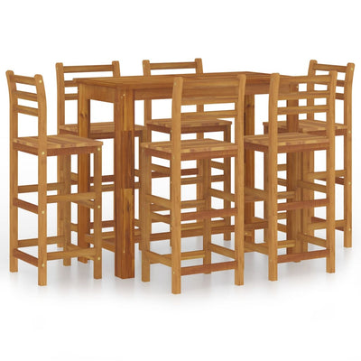 7 Piece Garden Bar Set Solid Wood Acacia