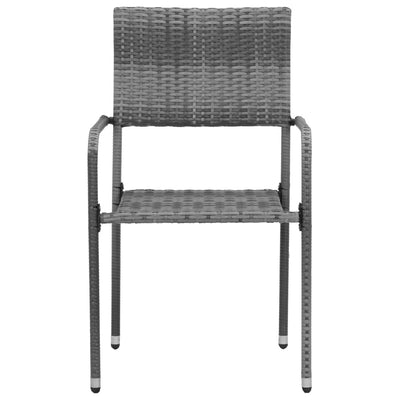 3 Piece Outdoor Dining Set Poly Rattan Grey