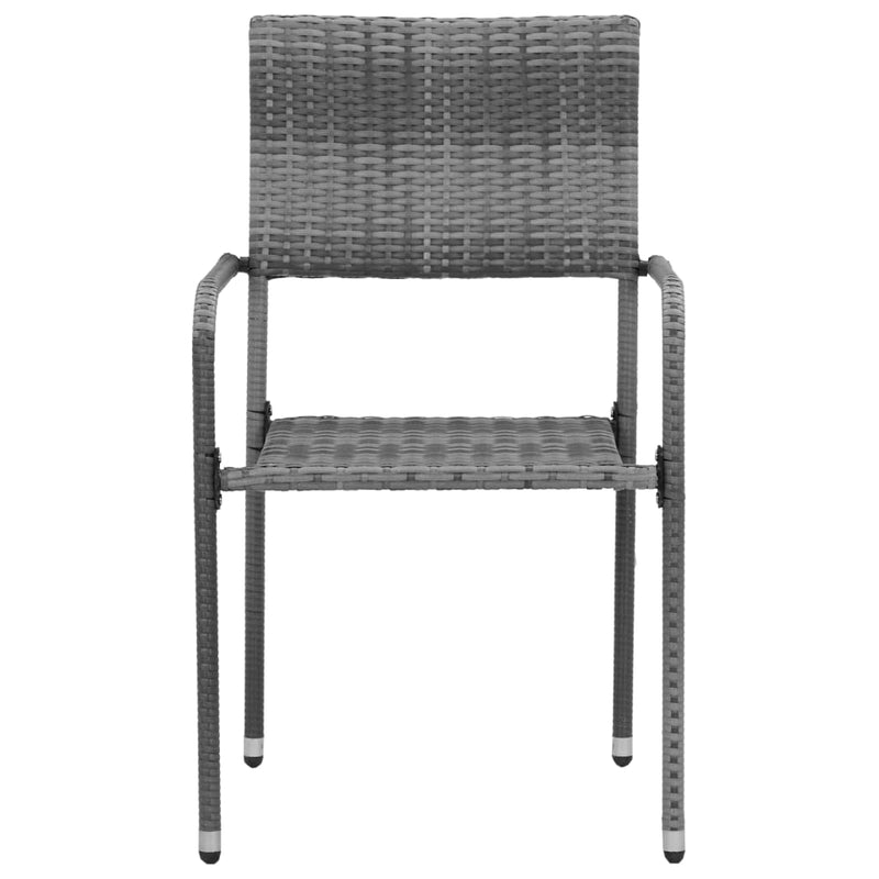 3 Piece Outdoor Dining Set Poly Rattan Grey