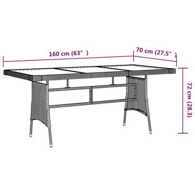 7 Piece Outdoor Dining Set Poly Rattan Grey