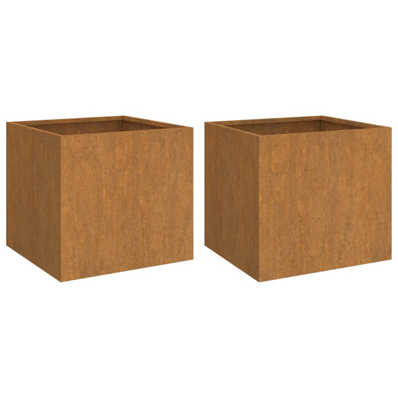 Planters 2 pcs 42x40x39 cm Corten Steel