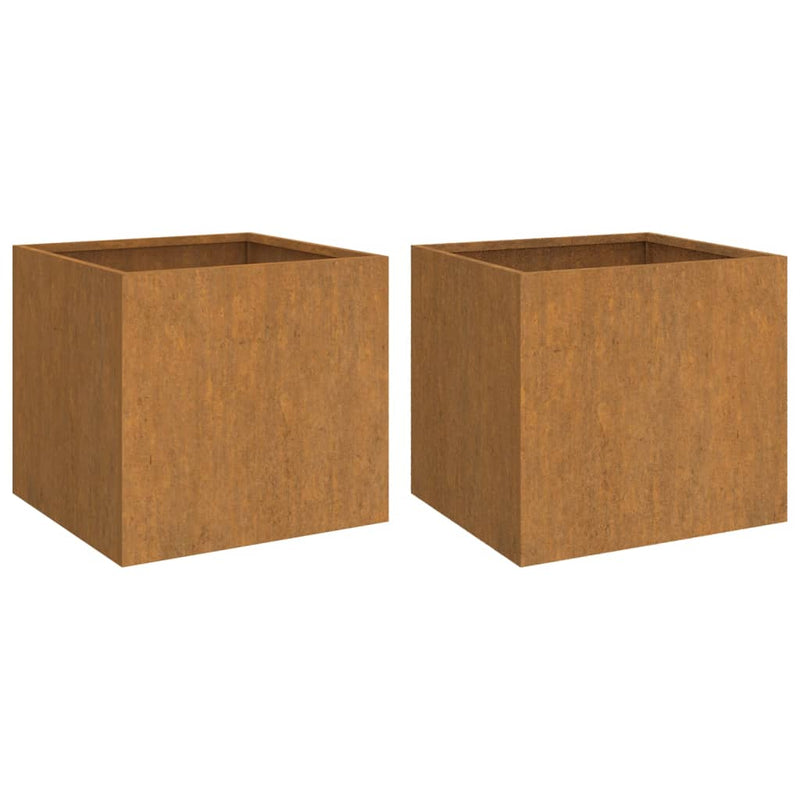 Planters 2 pcs 49x47x46 cm Corten Steel