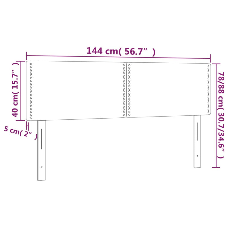 Headboards 2 pcs Dark Grey 72 cm Fabric