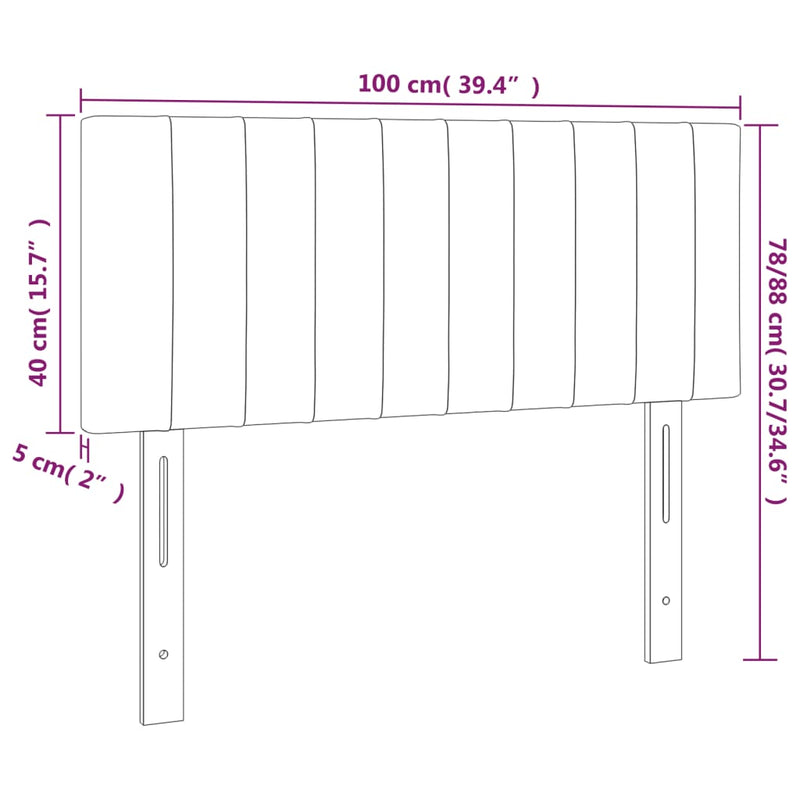 Headboard Dark Grey 100x5x78/88 cm Fabric