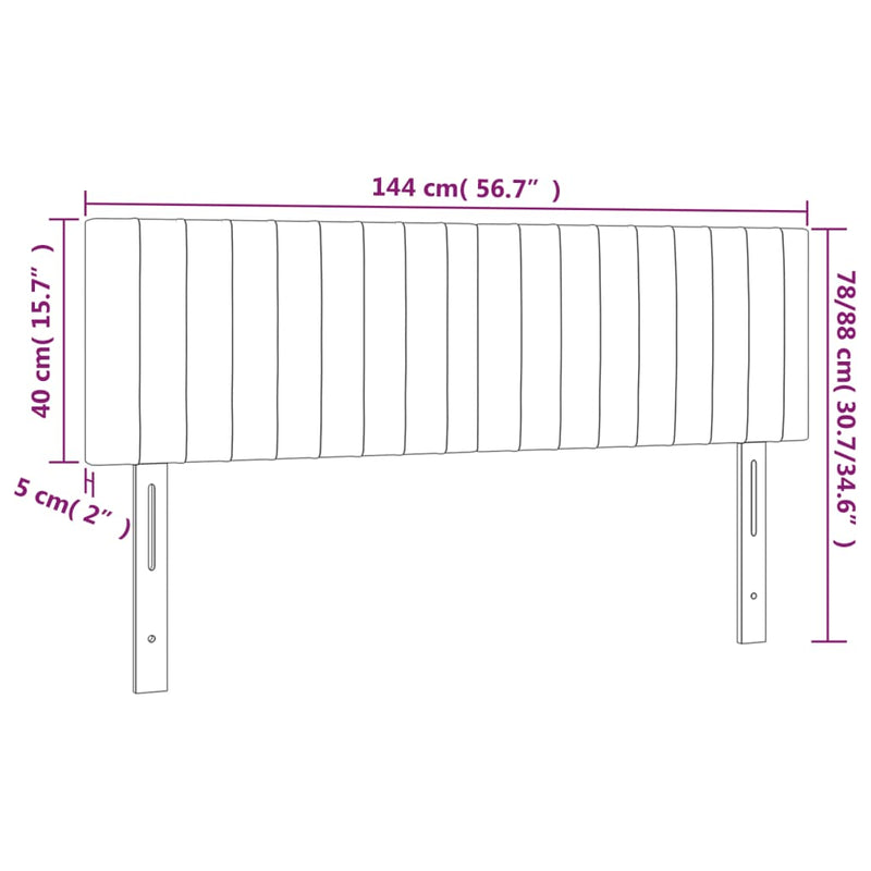 Headboards 2 pcs Dark Grey 72 cm Fabric