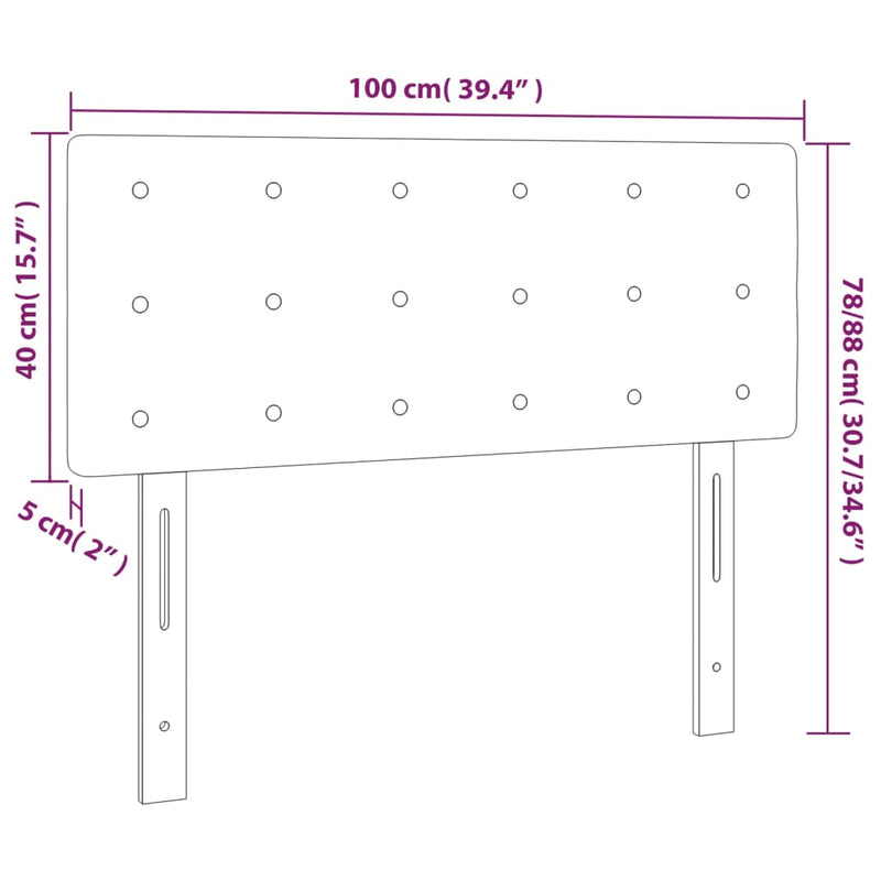 Headboard Dark Grey 100 cm Fabric