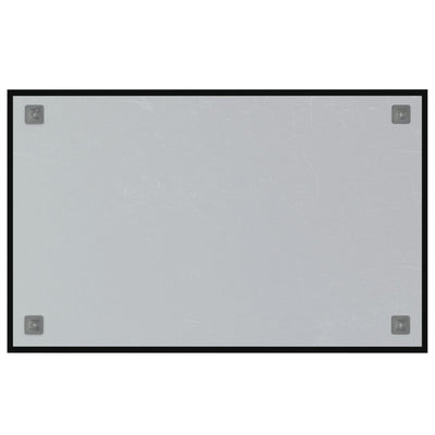 Wall-mounted Magnetic Board Black 80x50 cm Tempered Glass