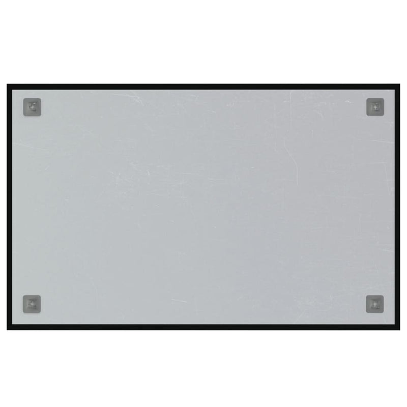 Wall-mounted Magnetic Board Black 80x50 cm Tempered Glass