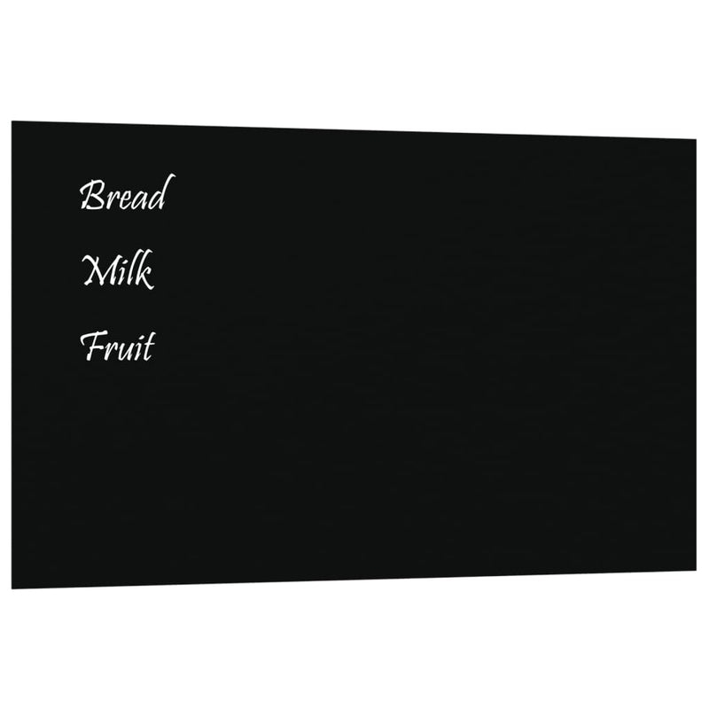 Wall-mounted Magnetic Board Black 100x60 cm Tempered Glass