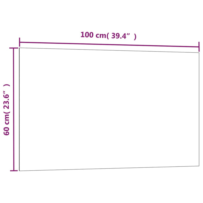 Wall-mounted Magnetic Board Black 100x60 cm Tempered Glass